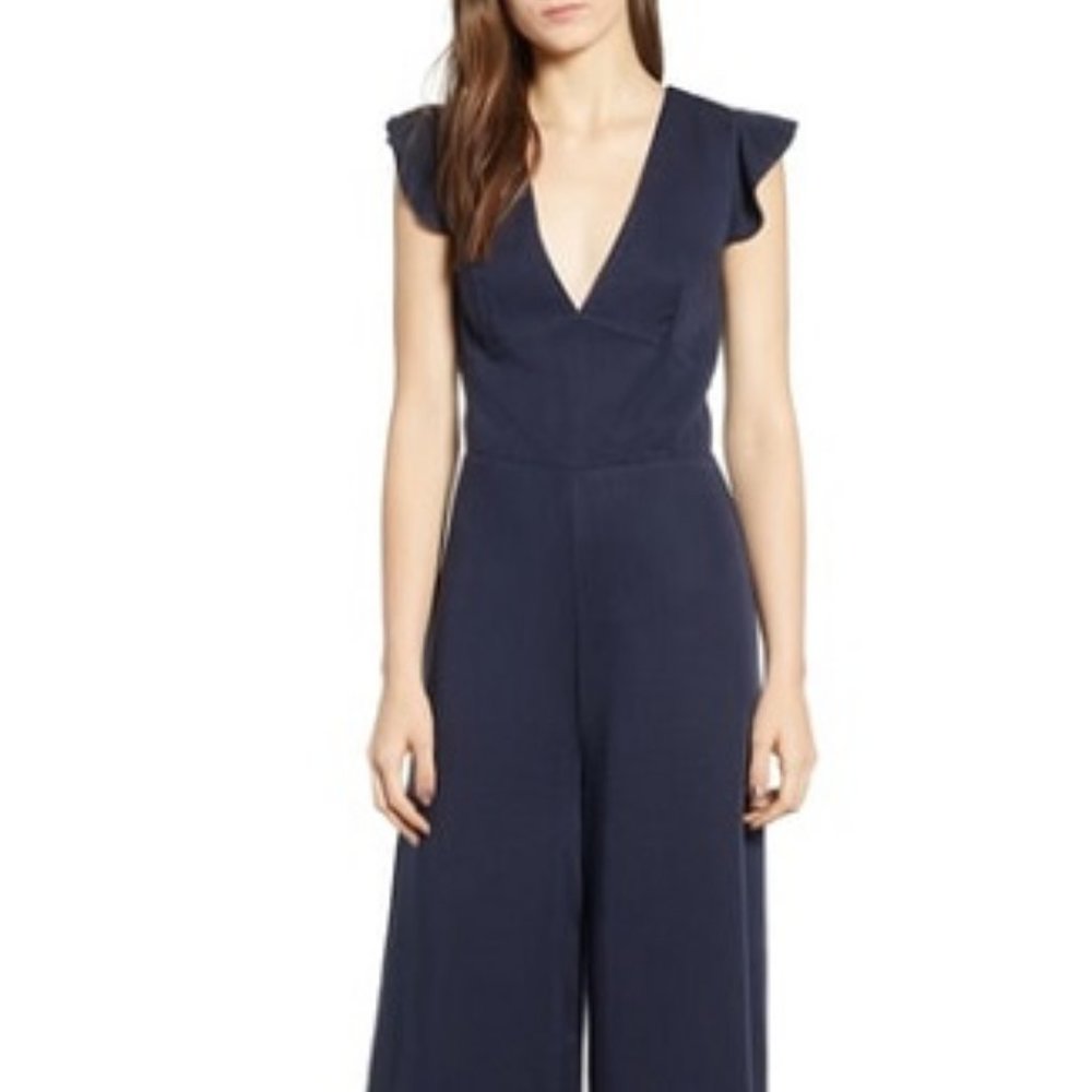 Pam & Gela Ruffled Cap Sleeve Jump Suit - Picture 2 of 10